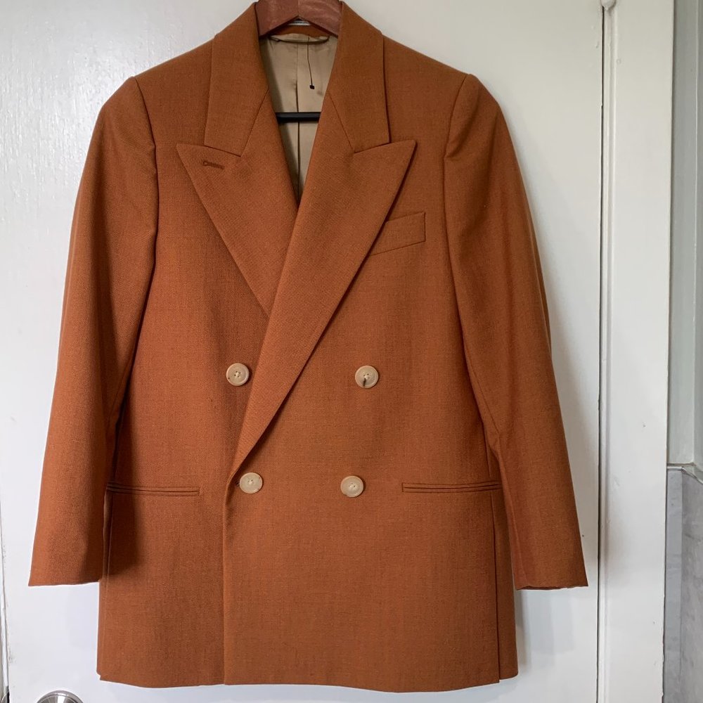 Acne Studios dark burnt orange double breasted suit blazer jacket US 2 4 - Picture 1 of 16
